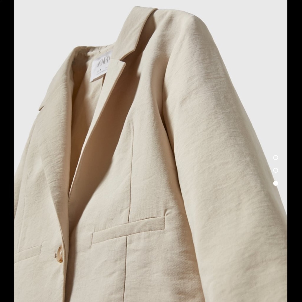 Zara Girls Ecru Crop Blazer - Picture 3 of 7